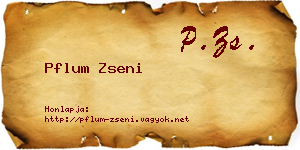 Pflum Zseni névjegykártya